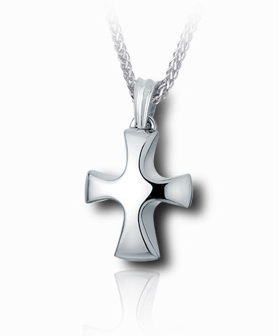 Tribal Cross Sterling Silver Cremation Necklace
