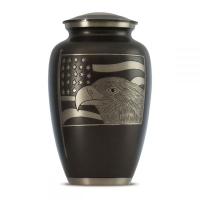 Eagle and Flag Brass Urn