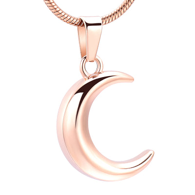 Crescent Moon Cremation Urn Necklace