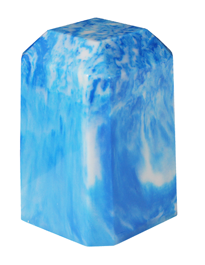 Sky Blue Keepsake Square Cultured Marble Urn