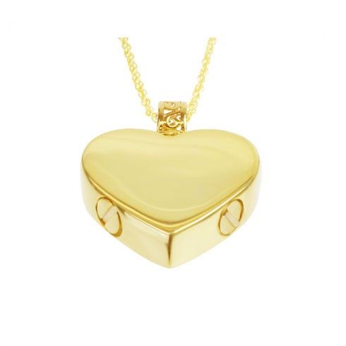 Impeccable 14K Gold Companion Heart Cremation Pendant