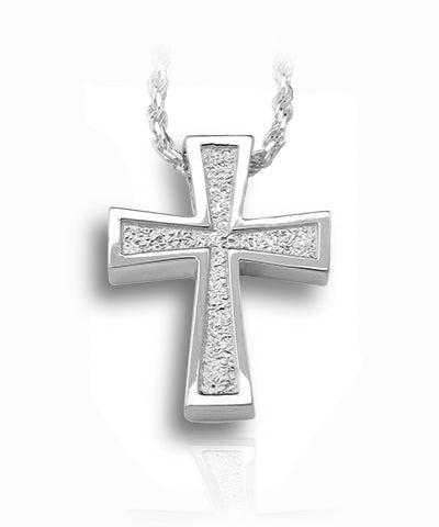 Spanish Cross Sterling Silver Cremation Necklace