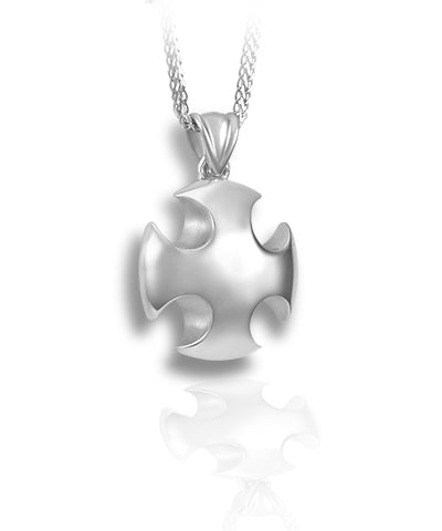 Templar Cross Sterling Silver Cremation Necklace