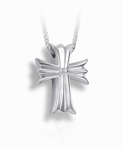 Moline Cross Sterling Silver Cremation Necklace