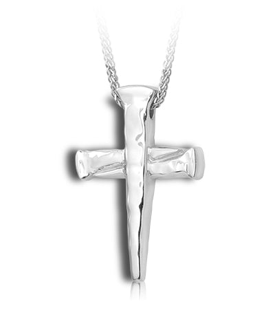 Trinity Nails Cross Sterling Silver Cremation Necklace