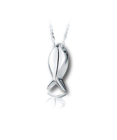 Jesus Fish Sterling Silver Cremation Necklace