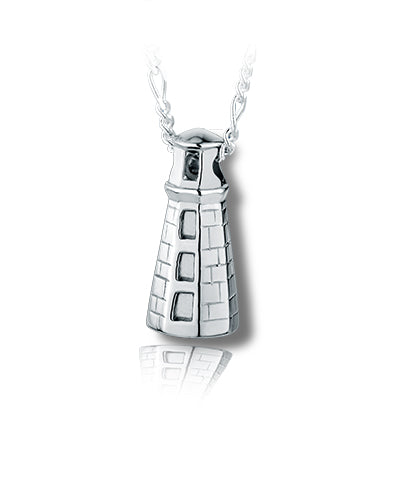 Maine Lighthouse Sterling Silver Cremation Necklace