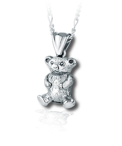 Teddy Bear Sterling Silver Cremation Necklace