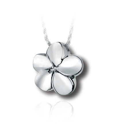 Plumeria Flower Sterling Silver Cremation Necklace