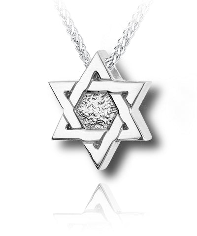 Star of David Sterling Silver Cremation Necklace
