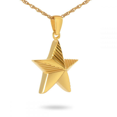 Military Service Solid Gold Cremation Necklace