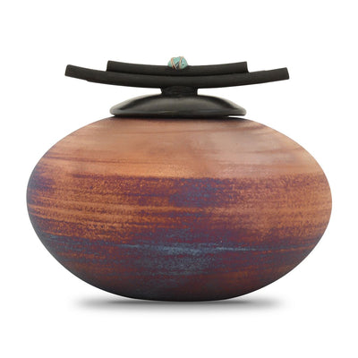 Earth's Round Bronze Raku Urn