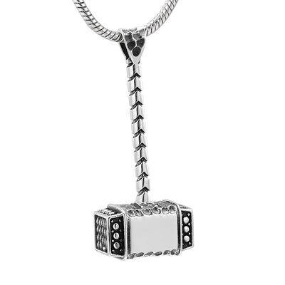 Thor's Hammer Cremation Urn Necklace