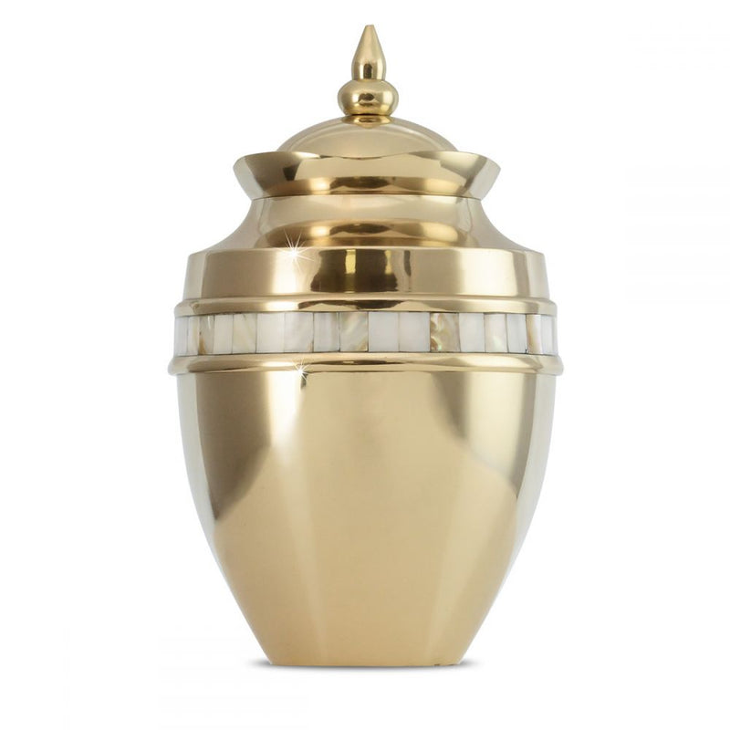 Classic Brass Mother of Pearl Urn
