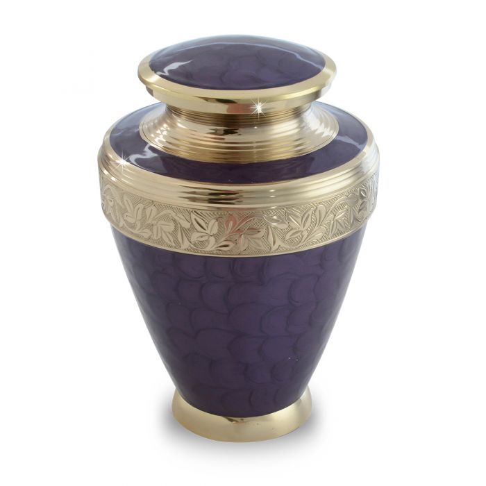 Purple Floral Brass Urn