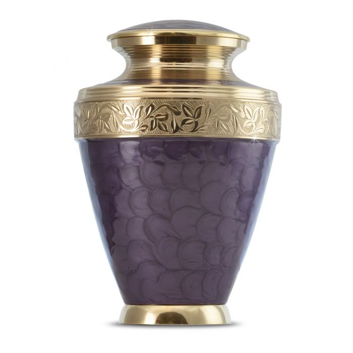 Purple Floral Brass Urn