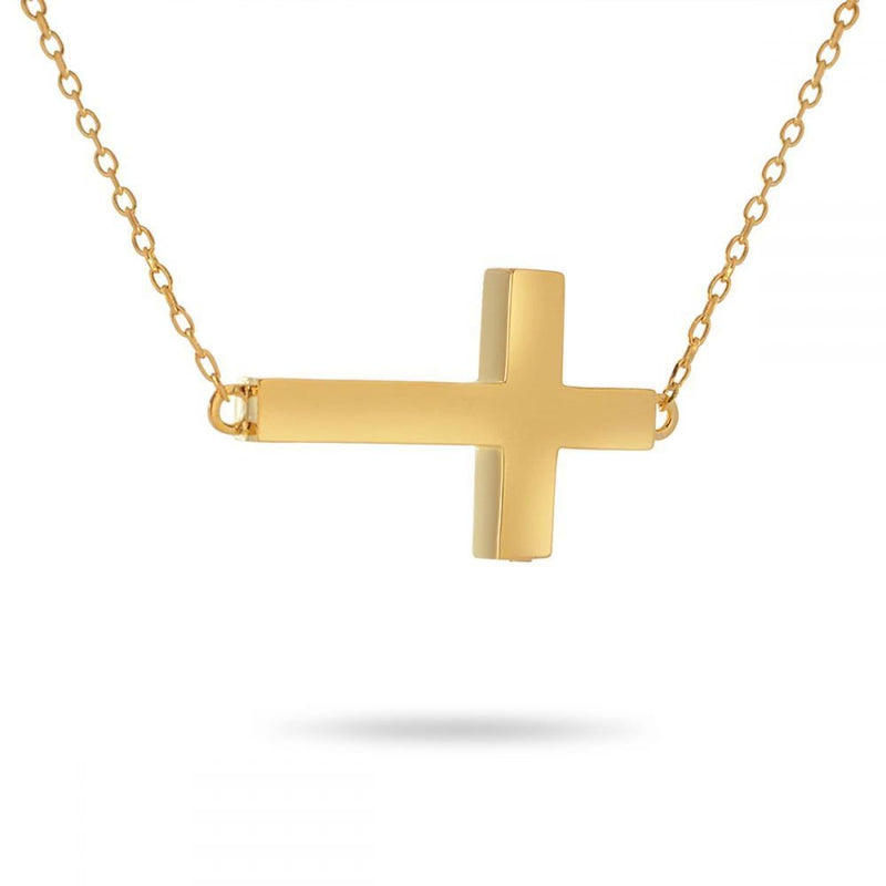 Sideways Cross Cremation Necklace