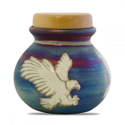 Fearless Eagle Raku Keepsake Raku Urn