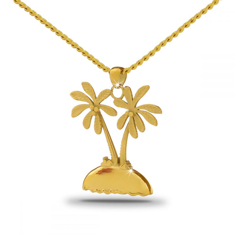 Double Palm Tree Cremation Necklace