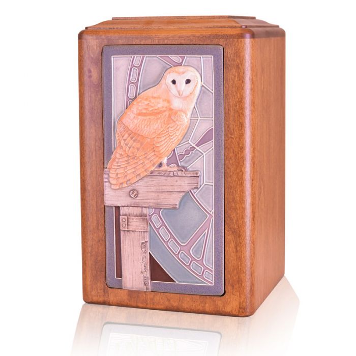 Raku Wood Night Owl Urn