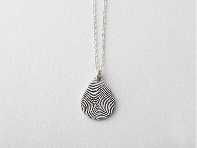 Teardrop Fingerprint Necklace