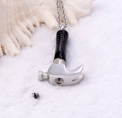Handyman Hammer Cremation Necklace