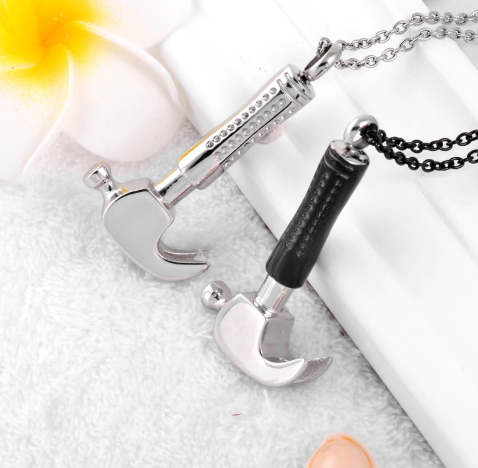 Handyman Hammer Cremation Necklace 