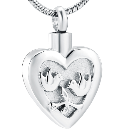 Double Dove Heart Urn Necklace