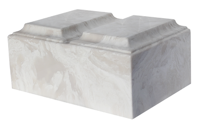 White Carrera Double Tuscany Cultured Marble Urn