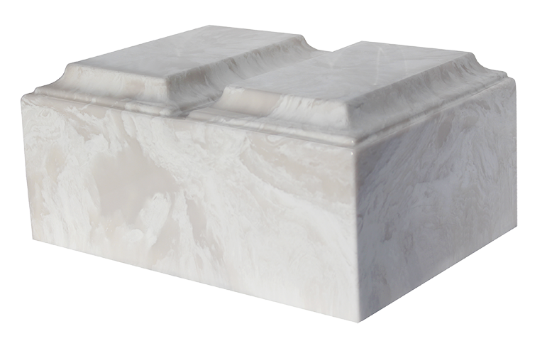White Carrera Double Tuscany Cultured Marble Urn