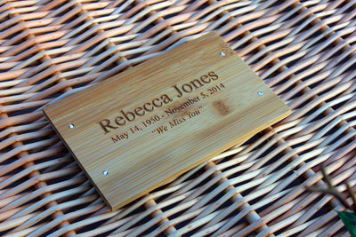 Bamboo Casket Plaques (engraved)