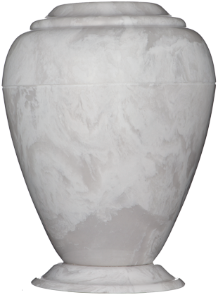 White Carerra Georgian Cultured Marble Cremation Urn
