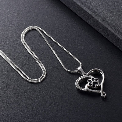 Swirling Heart Pet Urn Necklace