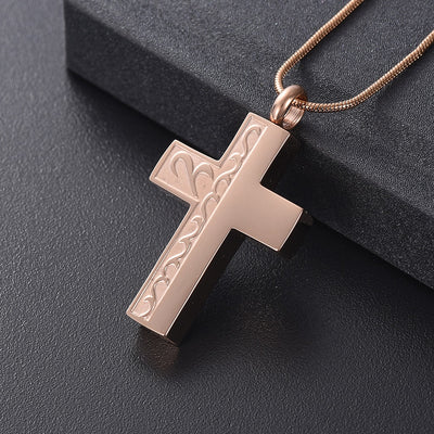 Calming Waves Cremation Cross Necklace