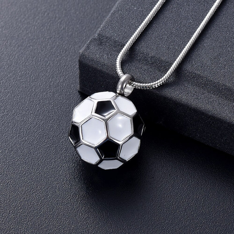 Soccer Ball Cremation Necklace 