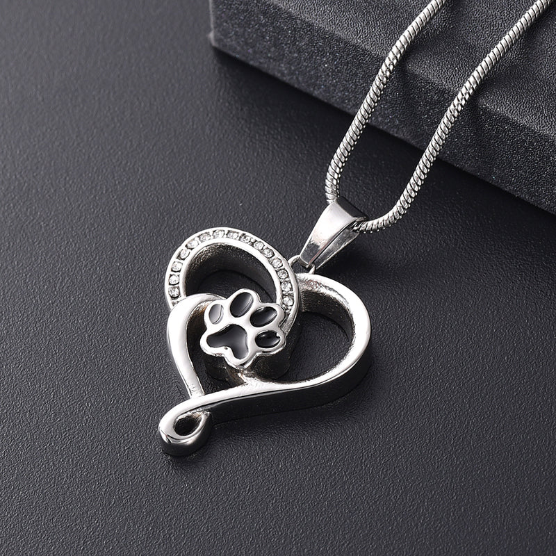Swirling Heart Pet Urn Necklace