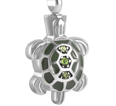 Crystal Turtle Cremation Necklace