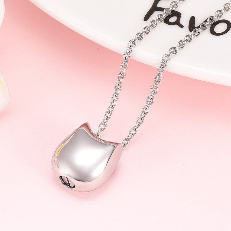 Cute Cat Cremation Necklace