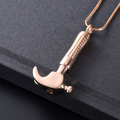 Handyman Hammer Cremation Necklace