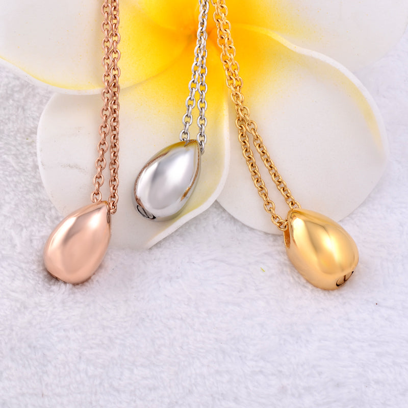 Teardrop Stainless Steel Cremation Necklace