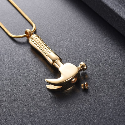 Handyman Hammer Cremation Necklace