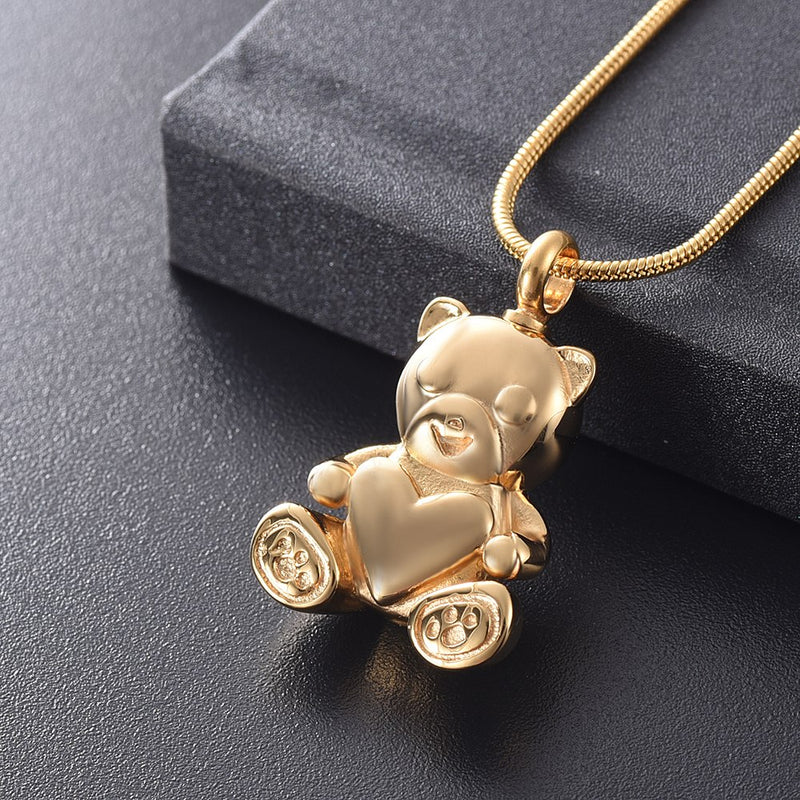 Teddy Bear Cremation Necklace