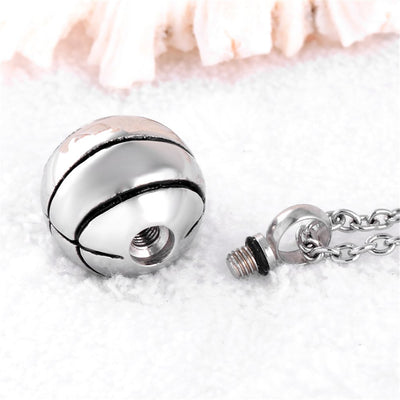 Basketball Stainless Steel Cremation Necklace