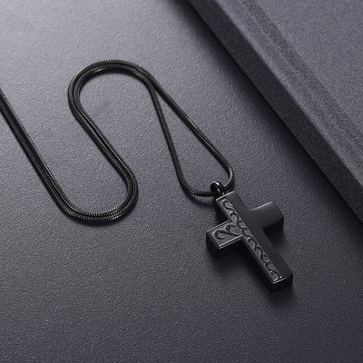 Calming Waves Cremation Cross Necklace