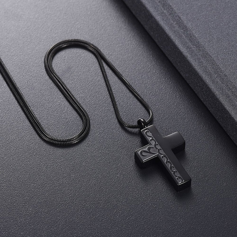 Calming Waves Cremation Cross Necklace