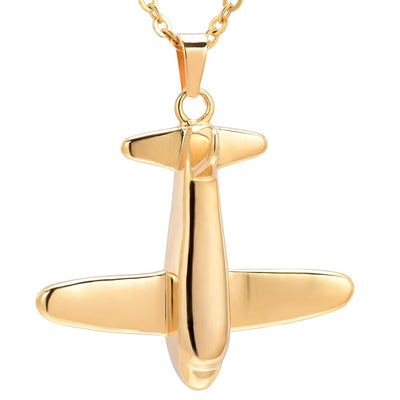 Soaring Airplane Cremation Necklace