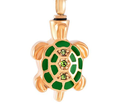 Crystal Turtle Cremation Necklace