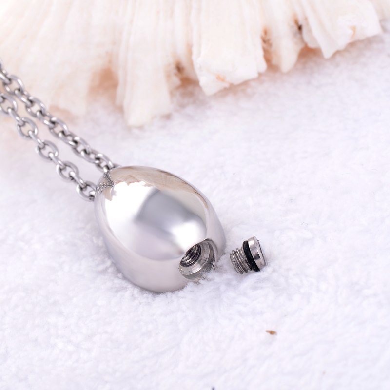 Teardrop Stainless Steel Cremation Necklace
