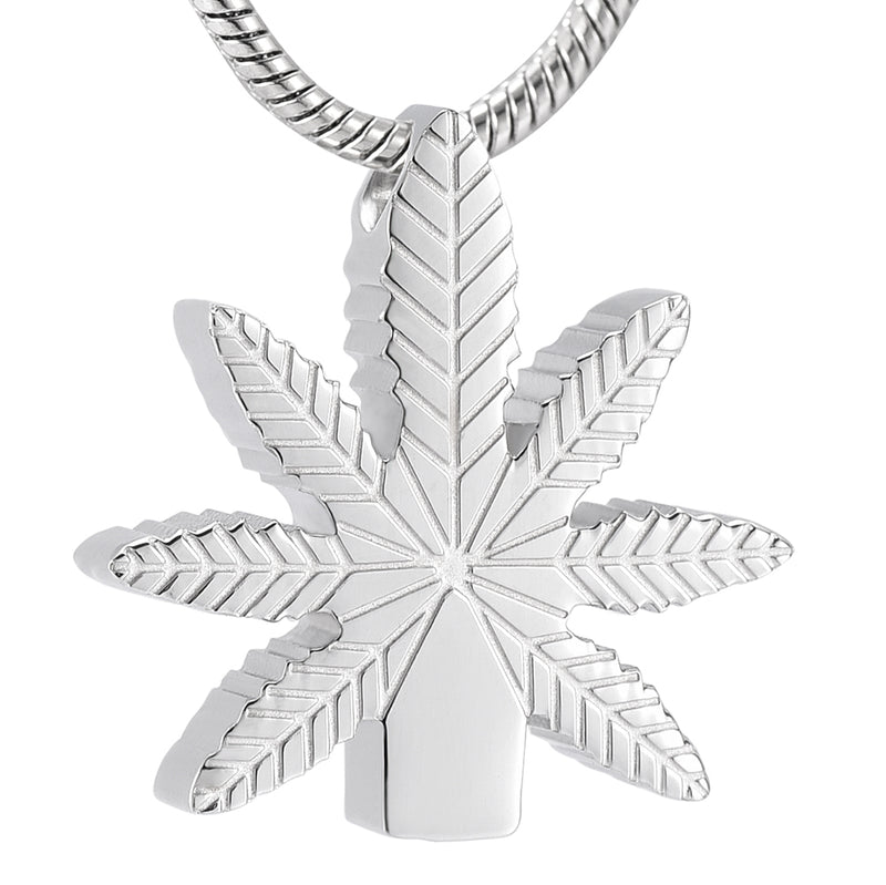 Pot Leaf Cremation Necklace