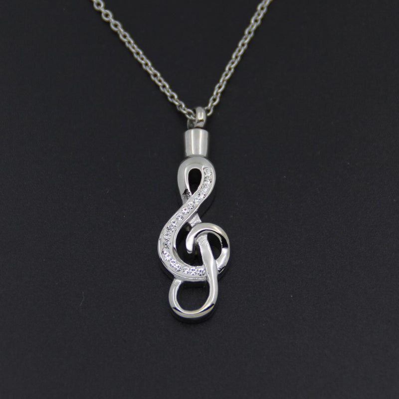 Music Note Cremation Necklace